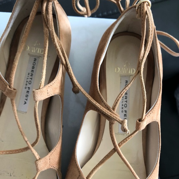 Suede lace up ballet flats - Picture 5 of 8